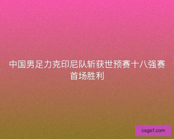 中国男足力克印尼队斩获世预赛十八强赛首场胜利